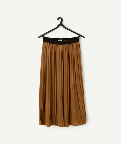 CategoryModel (8824928993422@14)  - jupe longue plissée fille en fibres recyclées marron