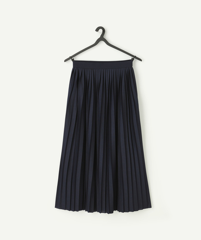 CategoryModel (8821764817038@89)  - navy blue girl's long pleated skirt