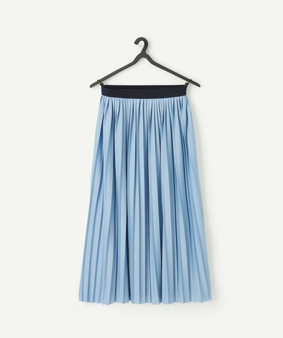 CategoryModel (8821770420366@5748)  - sky blue girl's long pleated skirt