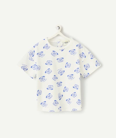 CategoryModel (8824830591118@17)  - short-sleeved baby boy t-shirt in white organic cotton with dog head print