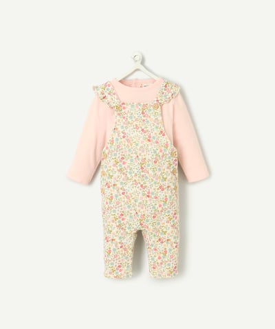 CategoryModel (8821750988942@1988)  - organic cotton t-shirt and dungarees with flower print baby set
