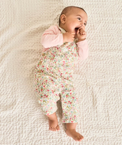 CategoryModel (8825911935118@520)  - organic cotton t-shirt and dungarees with flower print baby set