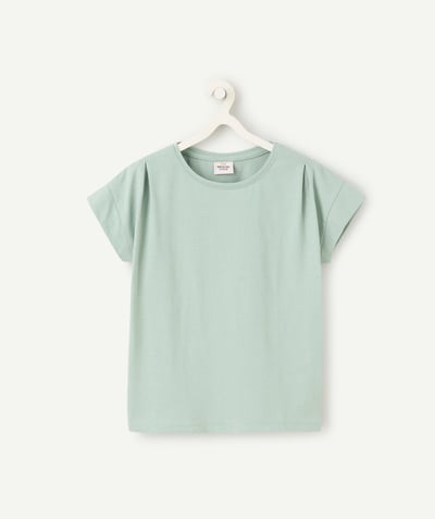 CategoryModel (8821758591118@1639)  - t-shirt manches courtes et col rond fille en coton bio vert d'eau