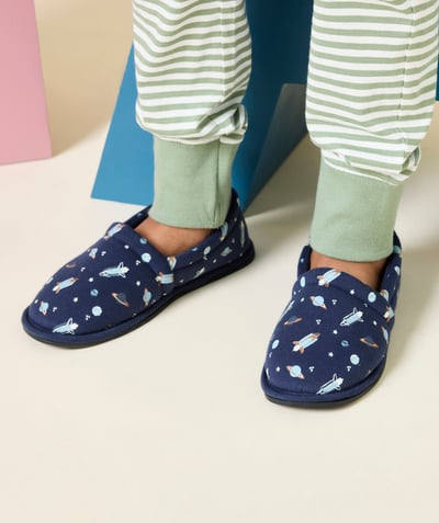 CategoryModel (8821761507470@9404)  - BOY SLIPPERS BLUE AND PRINTED THEME Planet