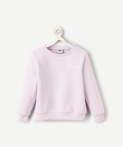 CategoryModel (8821761573006@30518)  - lilac girl's sweatshirt with white embroidered message