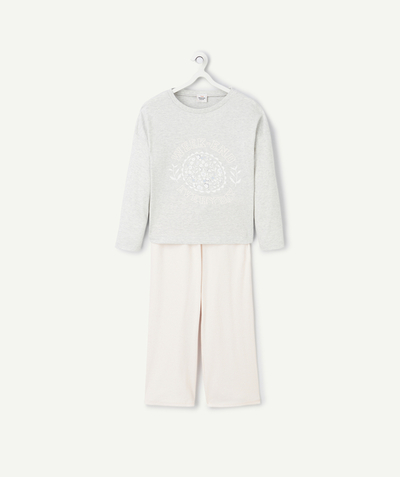 CategoryModel (8821759410318@499)  - pyjama fille en coton bio gris et rose pâle