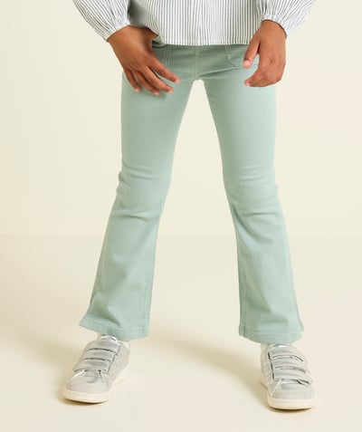 CategoryModel (8824667570318@1406)  - girl's flare pants in pastel green recycled fibers