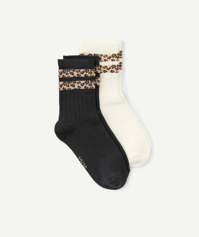 CategoryModel (8821759508622@1749)  - lot de 2 paires de chaussettes avec bandes imprimé léopard