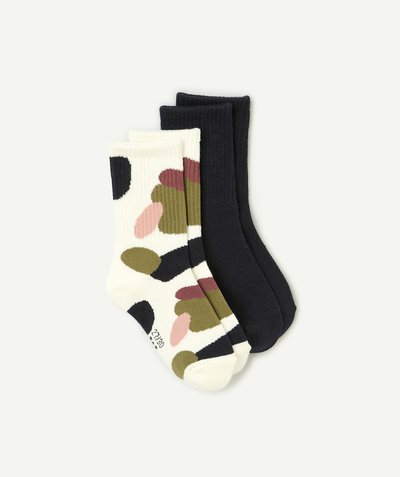 CategoryModel (8821761507470@9206)  - set of 2 pairs of plain black and printed socks