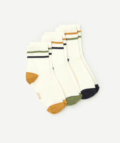 CategoryModel (8825060425870@31853)  - set of 3 pairs of boy's socks with ochre green and navy blue details