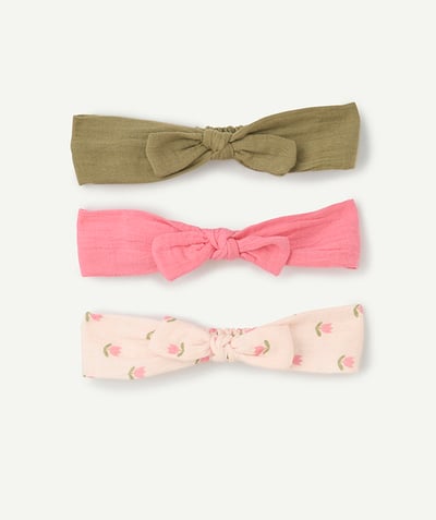 CategoryModel (8821753381006@467)  - set of 3 girls' headbands with plain and floral bow