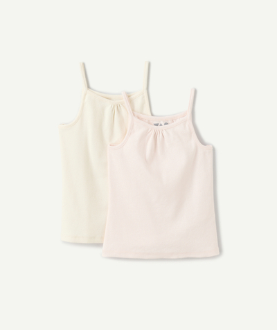 CategoryModel (8821759508622@1735)  - lot de 2 maillots de corps fille en coton bio rose et blanc