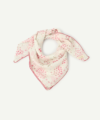 CategoryModel (8825060130958@10)  - ecru cotton scarf printed with several flowers