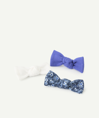 CategoryModel (8821759934606@624)  - set of 3 blue bow-shaped clips for girls
