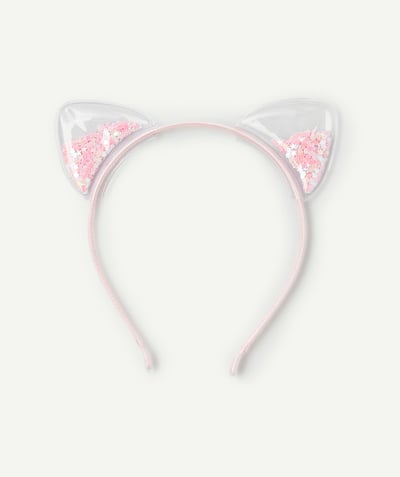 CategoryModel (8821761573006@30866)  - girl's cat ear headband with pink glitter