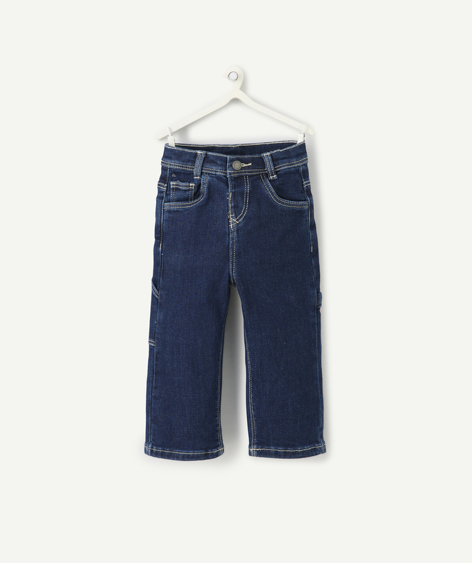   - baby boy straight pants in raw blue denim low impact