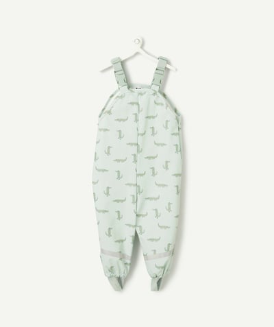 CategoryModel (8821752889486@4257)  - salopette imperméable bébé garçon en fibres recyclées vert pastel imprimé crocodiles