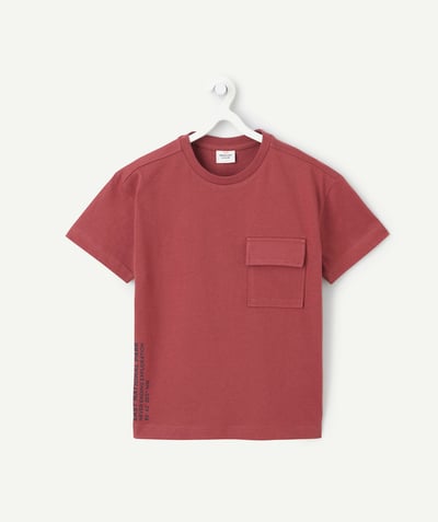 CategoryModel (8821761441934@2226)  - boy's short-sleeved t-shirt in burgundy organic cotton