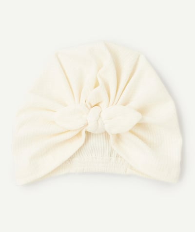 CategoryModel (8821753381006@467)  - baby girl turban ecru with bow