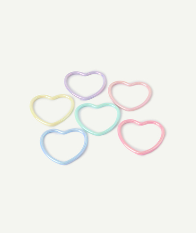 CategoryModel (8821761048718@138)  - lot de 6 bracelets fille en forme de coeurs colorés
