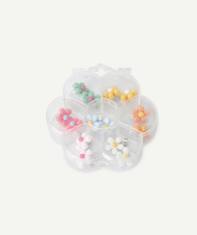 CategoryModel (8824928927886@20)  - set of 7 pairs of colorful flower-shaped clip-on earrings for girls