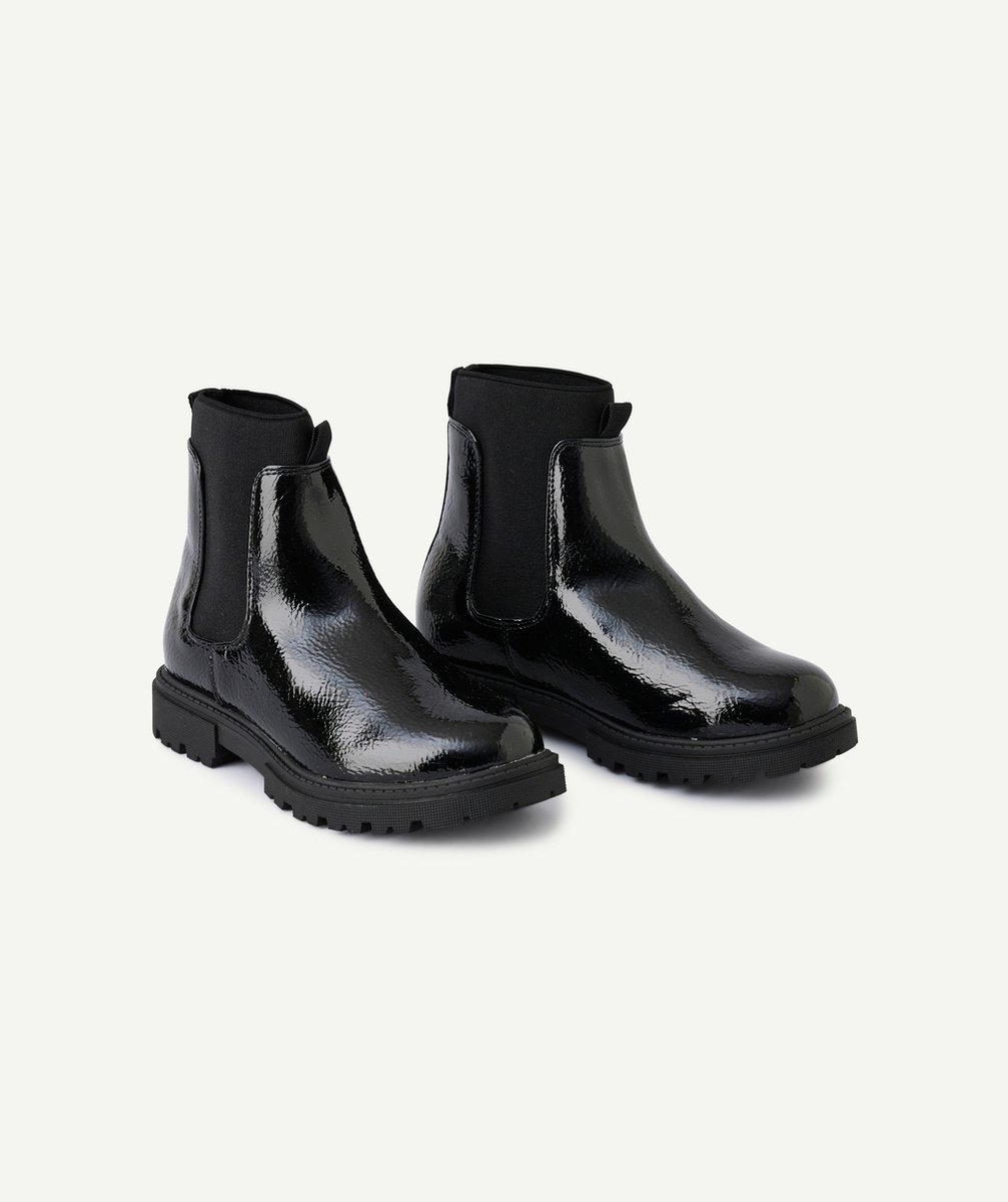   - black girl's ankle boots with elastic band