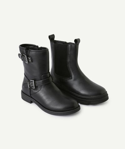CategoryModel (8821764391054@939)  - black girl's ankle boots with buckles