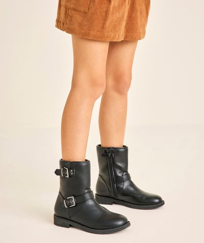 CategoryModel (8826108706958@6)  - black girl's ankle boots with buckles