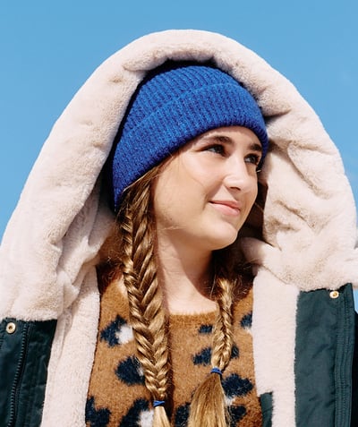 CategoryModel (8826175029390@163)  - Bonnet fille en fibres recyclées bleu