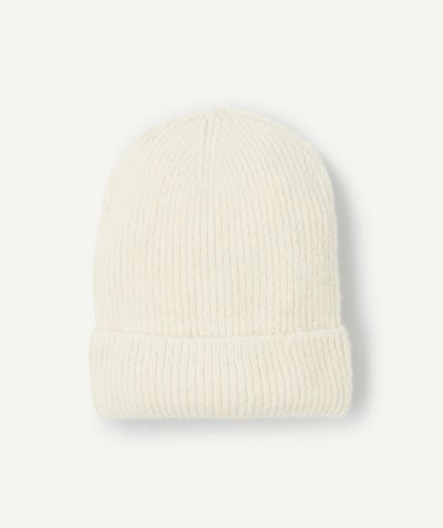 CategoryModel (8821770420366@5832)  - Bonnet fille tricoté en fibres recyclées blanc cassé