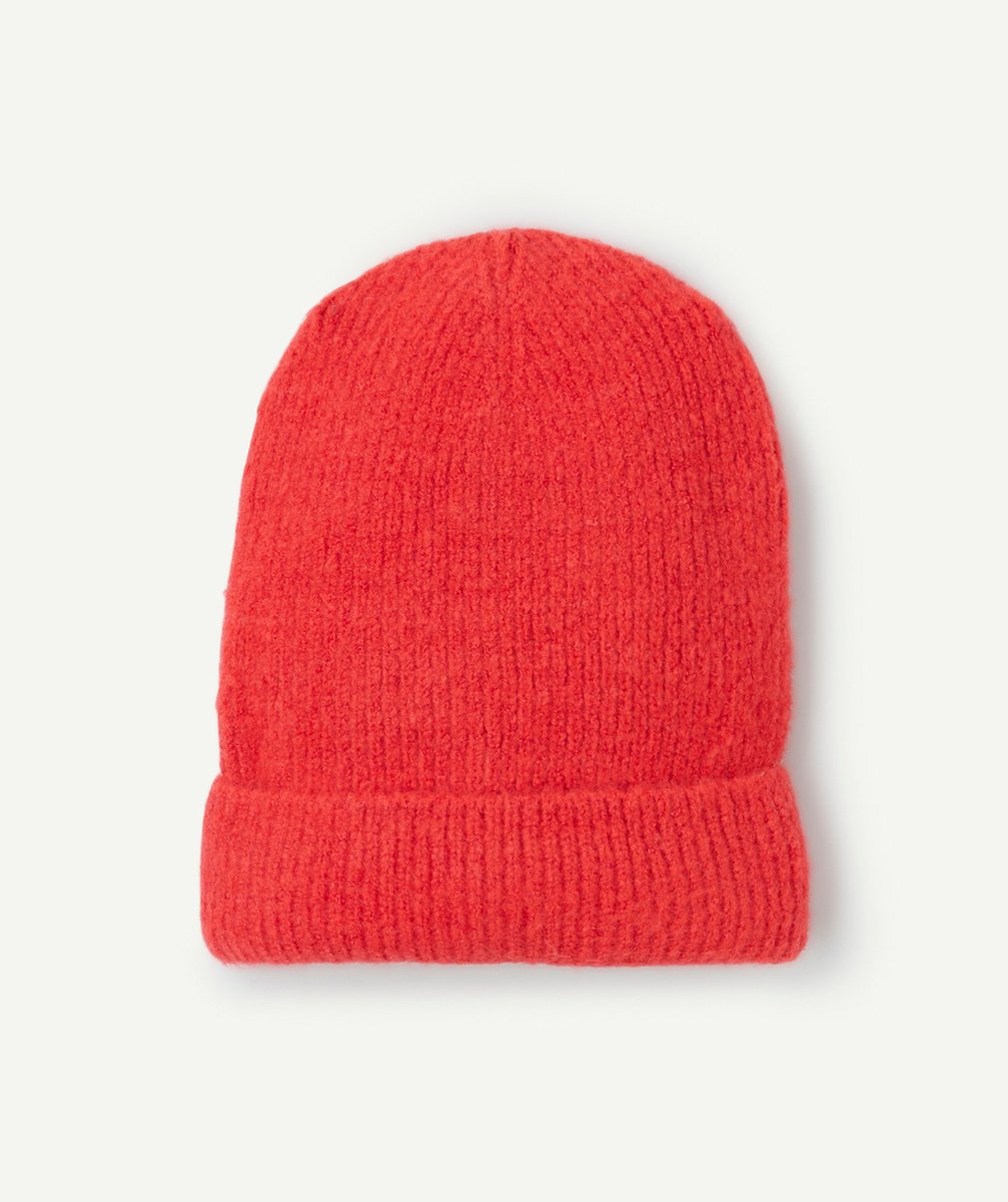   - Bonnet fille en fibres recyclées rouge