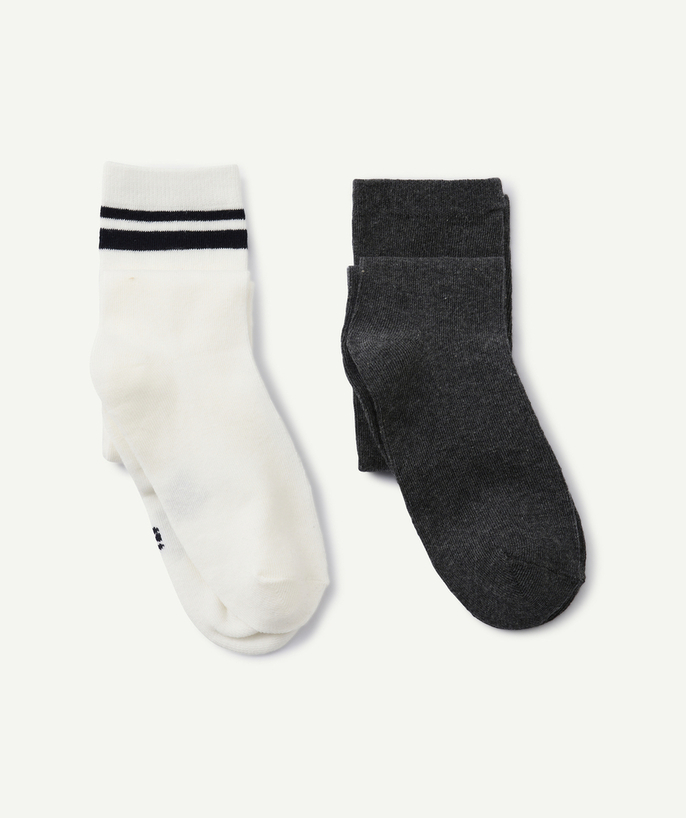   - set of 2 pairs of white and black knee-high socks