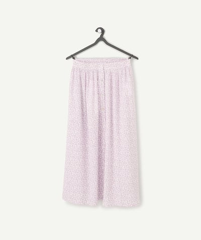 CategoryModel (8821764817038@89)  - mid-length skirt for girls in lilac viscose with floral print