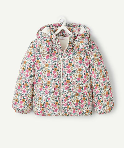 CategoryModel (8824668061838@549)  - Girl's floral print padded jacket with hood