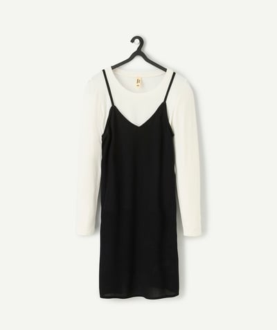 CategoryModel (8821758918798@658)  - dress with integrated t-shirt for girls in black and white responsible viscose