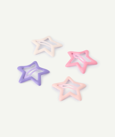 CategoryModel (8821753381006@467)  - Set of 4 baby girl pink and purple star clips