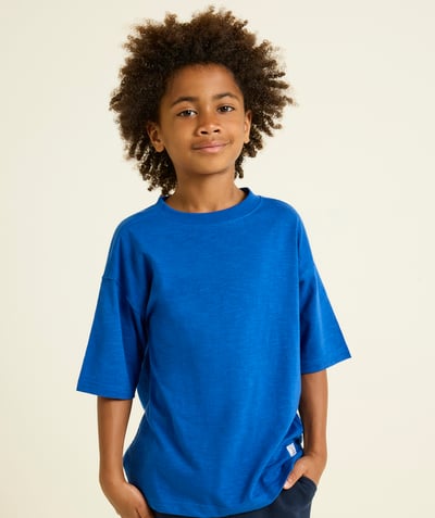 CategoryModel (8825715523726@5)  - boy's short-sleeved t-shirt in royal blue organic cotton