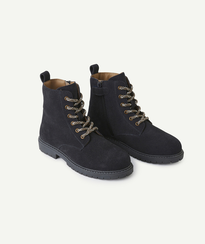 CategoryModel (8821761507470@10190)  - bottes garçon en cuir noir à faux lacets