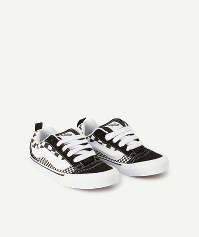 CategoryModel (8821752234126@3681)  - BLACK WHITE AND CHECKERBOARD KNU SKOOL MIX TEEN SNEAKERS