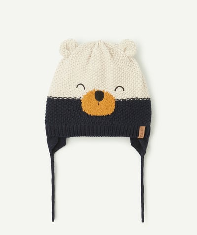 CategoryModel (8821755838606@32123)  - Baby boy beanie in beige and black recycled fibers