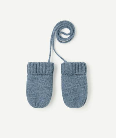 CategoryModel (8824928927886@20)  - Baby boy blue mittens with drawstring