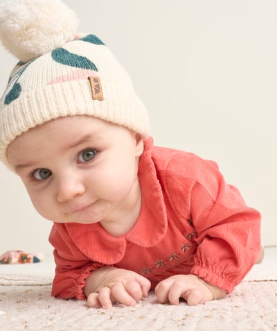 CategoryModel (8824765350030@174)  - Bonnet bébé fille en fibres recyclées à fleurs