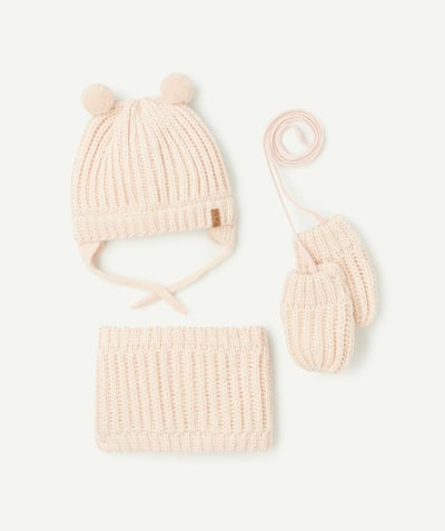 CategoryModel (8821754134670@245)  - Baby girl knitting set in pink recycled fibres little ears