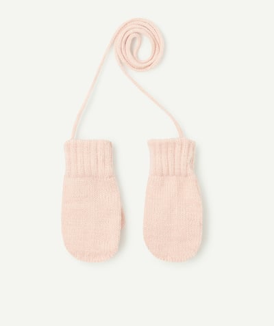 CategoryModel (8821754134670@240)  - a pair of baby girl mittens in pale pink recycled fibres