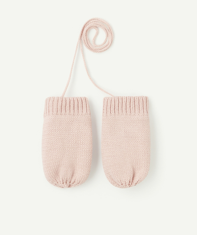 CategoryModel (8821753348238@44338)  - Baby girl mittens in pale pink recycled fibres