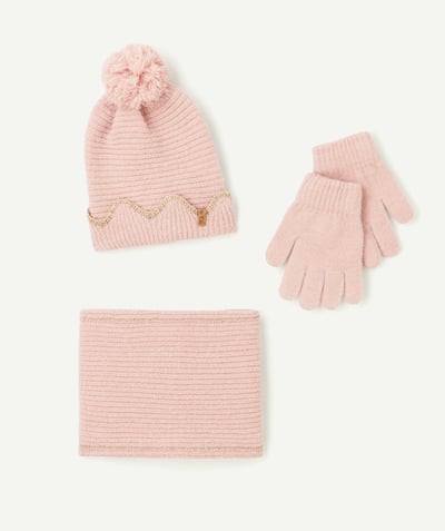 CategoryModel (8826633322638@33)  - Set tricot fille en fibres recyclées rose pâle