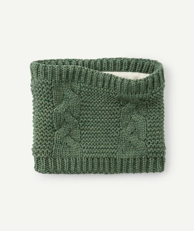 CategoryModel (8821763899534@1389)  - Snood garçon en fibres recyclées vert en tricot torsadé