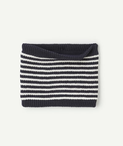 CategoryModel (8824896946318@530)  - Recycled fiber boy's snood with navy blue and white stripes