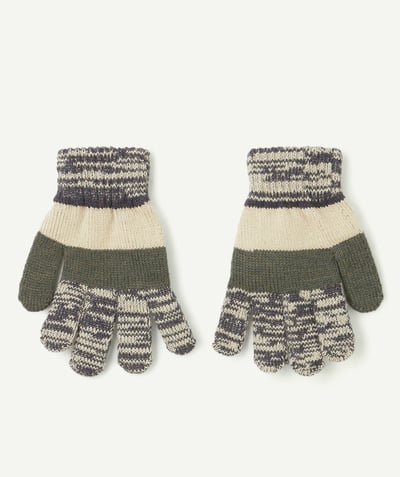 CategoryModel (8821763899534@1389)  - Boy's gloves in khaki and ecru recycled fibers