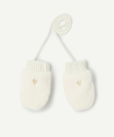 CategoryModel (8824928960654@266)  - Baby girl mittens in soft white recycled fibers